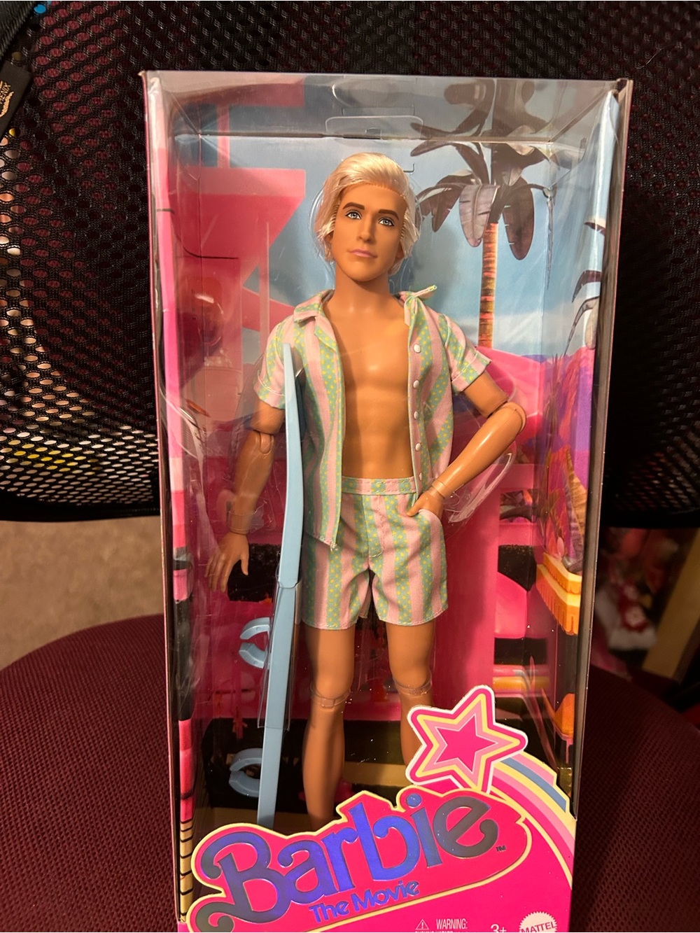 Barbie movie Ken doll Ryan gosling face Pink and Mint Green new collectors